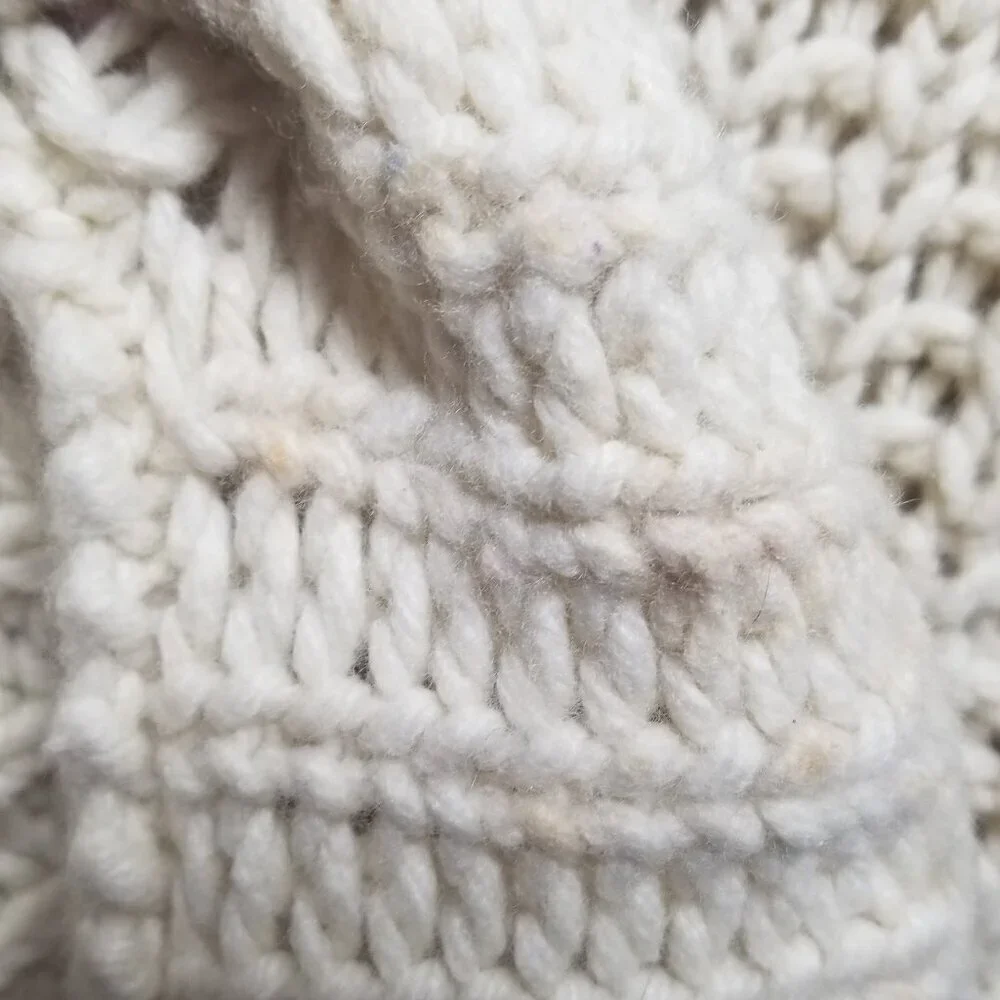 Vtg Hollister Women's Wool Blend Cream Sweater Hippie Western Cardigan Sz XS/S